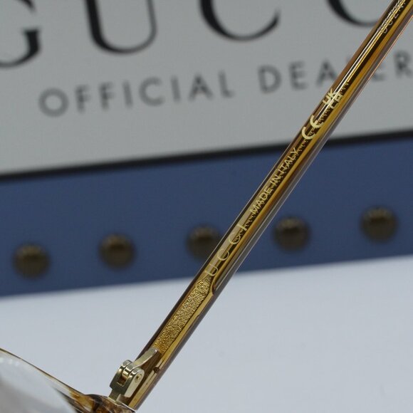 Gucci GG1003O 003 Square Eyeglasses – Striped Brown Crystal Fade 53mm - Picture 5 of 10